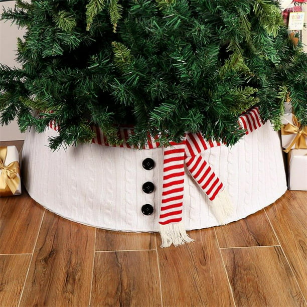 NEW!~CHRISTMAS LINEN SNOWMAN TREE SKIRT~24" Diameter~Christmas/Country/Vintage 